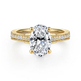 14K Yellow Gold Favolva Oval Lotus Diamond Engagement Semi-Mount S5086920